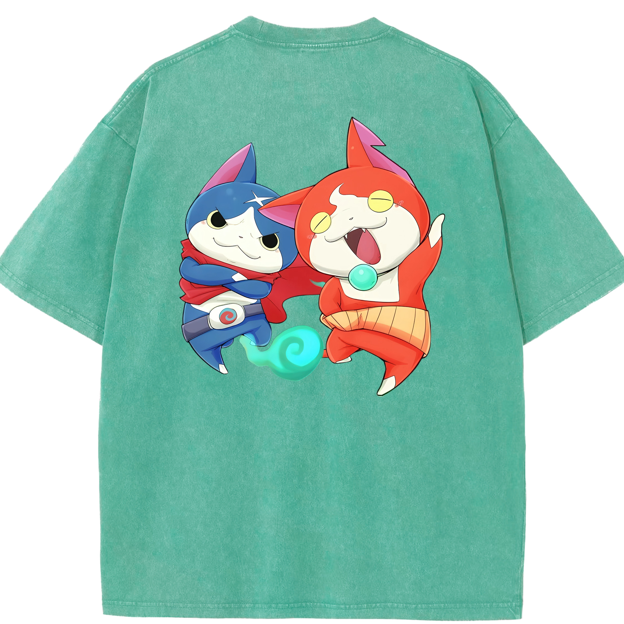 （画像用） 妖怪ウォッチ Yo-kai Watch 綿100% ヴィンテージ風 半袖Tシャツ（背面プリント）